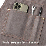 AFUN Work Aprons for Men with Large Pockets, Cotton Canvas Cross Back Heavy Duty Adjustable Tool Apron, Size M to XXL (Grey) AFUN