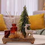 Wood Pedestal Stand Kitchen Soap Tray Farmhouse Wooden Riser Stand for Kitchen Bathroom Counter Table Decor Plant Candle Vases Display (Dark Brown, 9 x 6 Inch) Amyhill