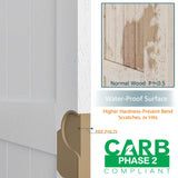 ALAMEDADT 42''x84'' Sliding Barn Door with 7 Ft Barn Door Hardware Kit& Handle& Floor Guides,Pre-Drilled Holes Easy Assembly - Include Installation Manual, Water-Proof PVC Surface, H-Frame, White ALAMEDADT