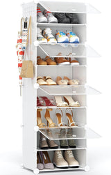 HOMICKER Shoe Storage,8 Tier Shoe Rack Organizer for Closet Shoe Cabinet with Door Shoe Shelves for Closet,Entryway,Hallway,Bedroom HOMICKER