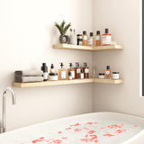 BOFIRE Wall Shelves, Floating Shelves for Wall, Wall Mounted Wood Shelves for Bedroom Laundry Living Room, Solid Wood Display Shelves Decor (Wooden, 17 Inch) BOFIRE