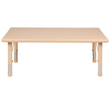 Flash Furniture Wren 24"W x 48"L Rectangular Natural Plastic Height Adjustable Activity Table Flash Furniture