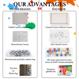 Fountor 4 Pack Framed Paint by Numbers Kit for Adults Beginners with Wooden Easel, DIY Green Plant Paint by Number Kit with Frame, Simple Plants Painting by Numbers for Home Wall Decor, 8x12 inch Fountor