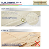 Windscreen4less 12' x 18' Waterproof Sun Shade Sail Straight Edge Outdoor Canopy Cover UV Block for Lawn Patio Backyard Garden Deck Pergola (Beige) Windscreen4less