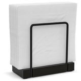 Wican Napkin Holder for Table, Bamboo Iron Standing Napkin Dispenser for Kitchen Dining Farmhouse Cocktail Picnic Bar Rustic Wood Holders for Paper Mail Bills Suitable for All Dining Room Decors Black Wican