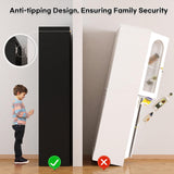 BOMETAO 71" Tall Kitchen Pantry Cabinet, Kitchen Storage Cabinet with Glass Doors and Adjustable Shelves, Wood Food Pantry Cabinet, Freestanding Cupboard for Kitchen, Dining Room, Black BOMETAO