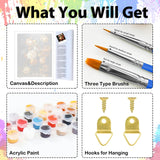 Flower Paint by Numbers Kit for Adults, Flower Paint by Numbers Kit for Adults Beginner, Adult Paint by Number Kits for Gift Home Decor 16''W x 20''L hkejoi