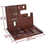 Police Officer Wood Docking Station, Nightstand Organizer for Men with Gun Holder, Pistol Rack, Phone Stand, iWatch Charging, Ring Holder, Pen Slot - Gifts for Police Officer, Husband, Boyfriend, Dad awofer