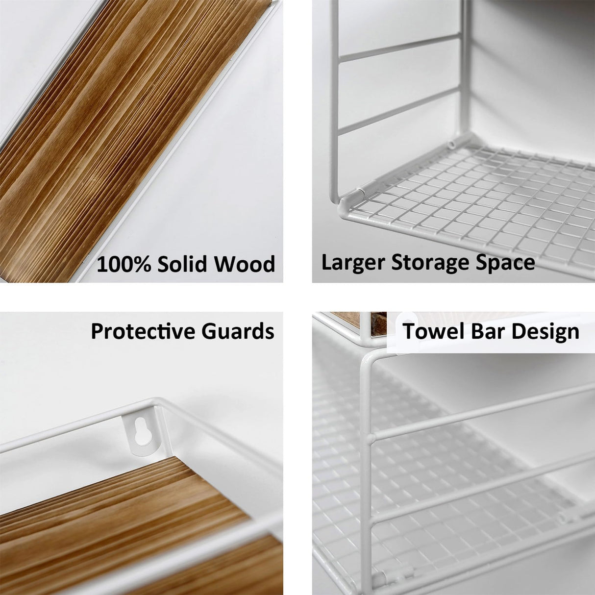 Oxendon Floating Bathroom Shelves with Paper Basket, Bathroom Shelves Over Toilet Small Shelf for Wall Farmhouse Bathroom Decor Wall Shelves for Bathroom Kitchen Office, White Oxendon