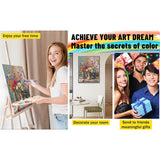 Ausanrl Flowers Framed Paint by Numbers Wooden Easel-Adult Paint by Number Kits on Canvas Framed,Paint by Number Adult,Paint by Numbers with Frame,Gifts and Home Wall Decor 12x16inch Ausanrl