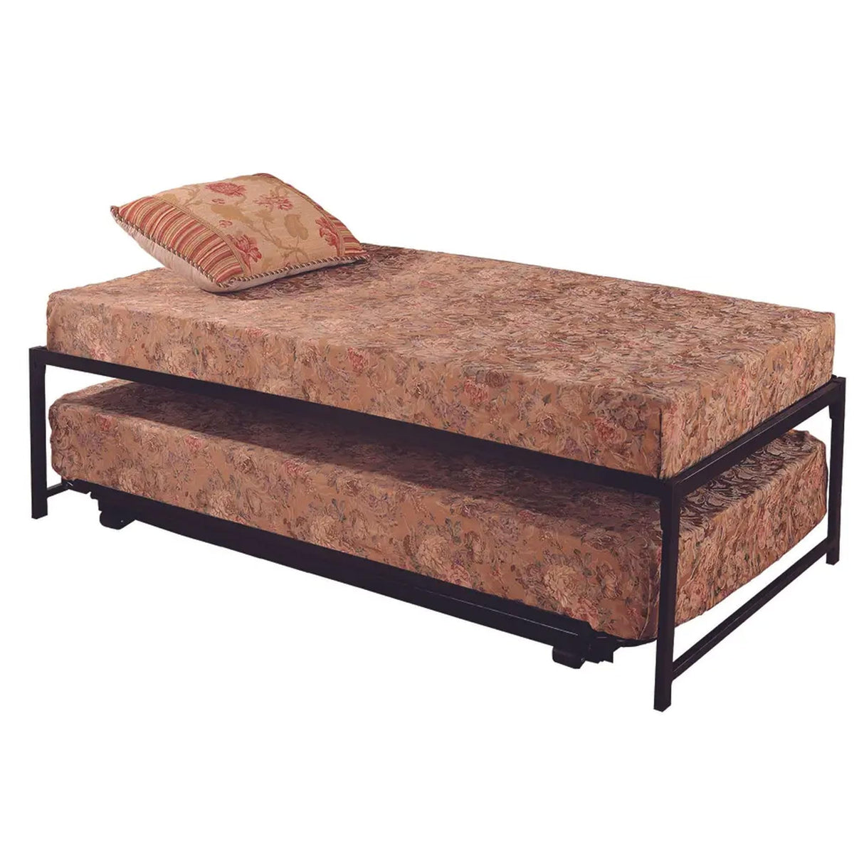 Kings Brand Furniture Twin Size Black Metal Platform Bed With Pop Up Trundle Kings Brand Furniture