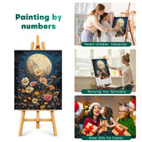 2 Pack Paint by Numbers Kit for Adults Beginner, Moon Flowers Adult Paint by Number Kits on Canvas, DIY Acrylic Number Painting for Adults for Home Decor Gift 16x20 Inch Possoco