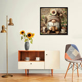 5D Diamond Art Painting Kits for Adults,Gnome Drinks Coffee Diamond Painting for Beginner, DIY Full Drill Round Coffee Addict Paint by Diamond Dot Gem Arts for Home Decor 12x12IN DIYDECORFUN