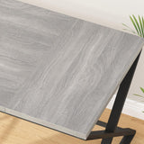 IBF Large Home Office Computer Desk, Industrial Long Work Study Writing Desk, Simple Executive Conference Table for 2 Person, Wood Metal Double Pc Gaming Workstation in Bedroom, Light Grey Oak, 70 in IBF