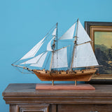 GAWEGM Wooden Ship Model Building Kits for Adults - 1/96 Scale Harvey 1847 Model Ships Assembled with Metal Accessory, for Collection, Teaching Exhibition, Ship Model Hobby, Assemble Expert GAWEGM