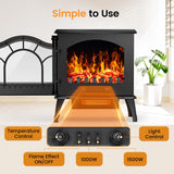 Joy Pebble Electric Fireplace Heater, 20'' Infrared Fireplace Heater 1000/1500W, 3D Realistic Flames Effect, ETL Certificated & Low Noise, Adjustable Flame Brightness, Overheating Protection Joy Pebble