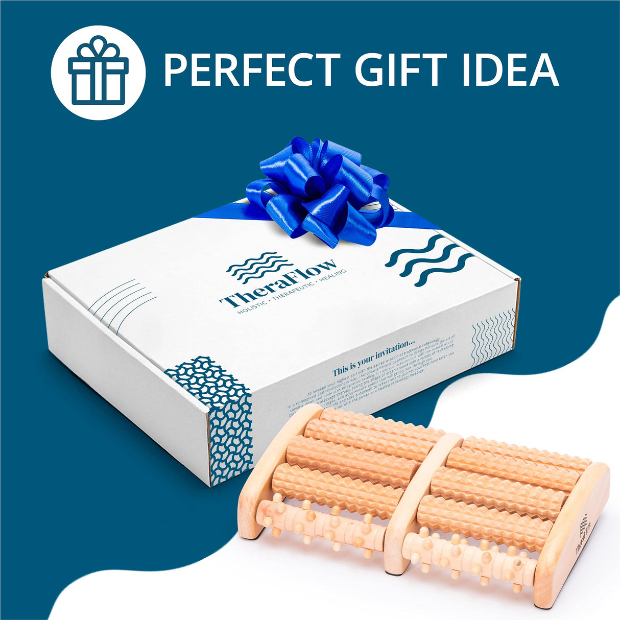 Theraflow Foot Roller for Plantar Fasciitis Relief | Feet Massage Gift for Women and Men | Foot Massager for Neuropathy, Reflexology and Deep Tissue Muscle Massage | Relaxing Gifts for Mom and Dad TheraFlow