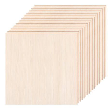 18 Pack Basswood Sheets 6X6 x 1/16 Inch Thick Plywood Balsa Wood Sheets Unfinished Wood Squares Boards Balsa Wood Sheets for Crafts Laser Cutting Wood Burning and Drawing (6 x 6 inch) pojah