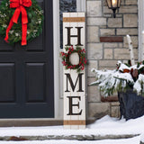 Glitzhome Wooden Welcome Home Porch Sign with Interchangeable Wreaths for Front Door, Vertical Farmhouse Standing Home Sign, Hanging Sign for Year Spring Fall Thanksgiving Christmas, 42”H, White glitzhome