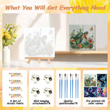 4 Pack Animals Paint by Numbers Kit for Adults Beginner,DIY Hummingbird Sea Turtle Painting by Numbers Kits,Dragon Elephant With Brushes and Acrylic Paint(With Frame),Home Wall Decor 10 x 10 in AREOPNMG
