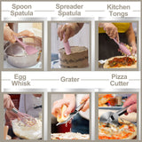 Silicone Cooking Kitchen Utensil Set, AIKKIL 43 Pcs Pink Cooking Utensils Set, Turner, Tongs, Spoon, Spatula, Kitchen Gadgets Tools Set For Nonstick Cookware, Heat Resistant (Dishwasher, BPA Free) AIKKIL