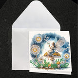 JISHSHAY 6 PCS Fairy Diamond Painting Greeting Cards Elf Diamond Art Birthday Cards with Envelopes Mushroom Gem Art Mosaic Kits for Adults, for Anniversary Valentine Thank You Graduation All Occasion JISHSHAY