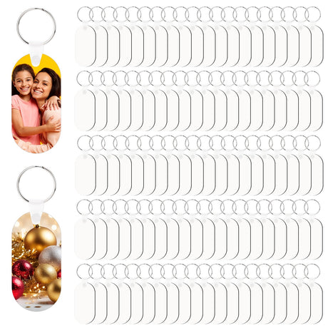 Guiqulai 300 Pcs Sublimation Keychain Blanks Bulk Double Side Heat Transfer Sublimation MDF Blank Set with Keychain Rings & Jump Rings,Heat Transfer Keychain Blank Board for DIY Crafts(Oval) Guiqulai