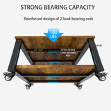 Natwind 2 Tier Laser Printer Stand,23.6''x23.6''x12.6'' Large Printer Table Copier Stand,Heavy Duty Rolling Printer Cart with Paper Storage Shelf,Printer Holder with Wheels for Home Office (Retro) Natwind