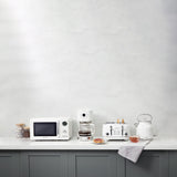 Haden 700 Watt 0.7 Cubic Foot Microwave Oven with Digital Controls, Defrost, and Instant Start Countertop Small Appliance, Ivory/Chrome HADEN