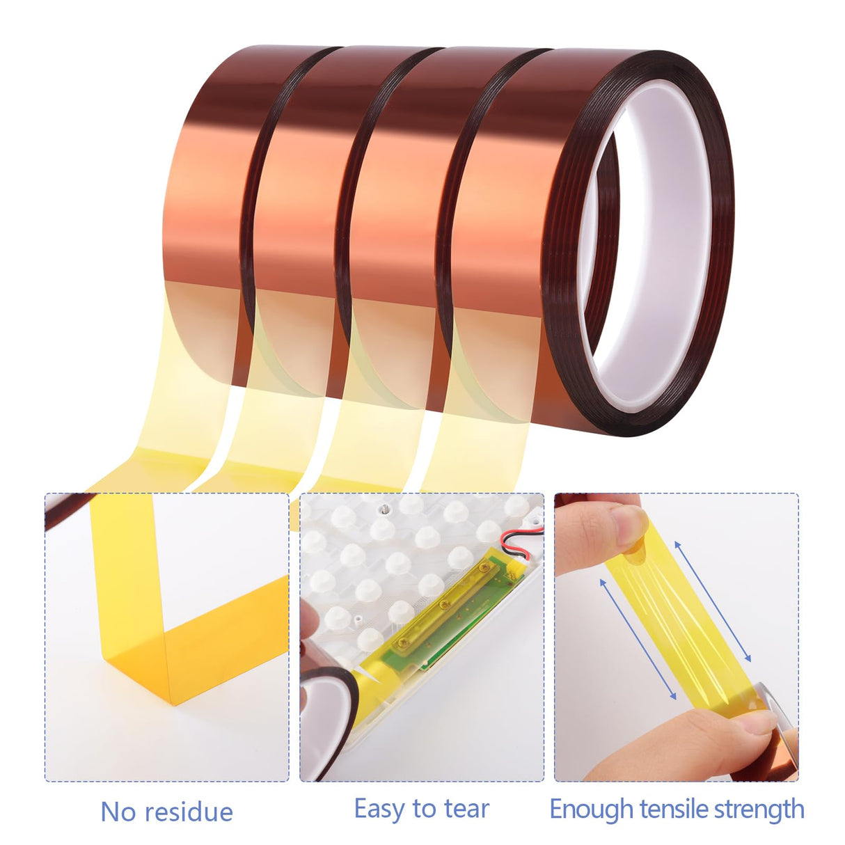 Fyguard 4 Rolls 20mm×25m (82Ft) Sublimation Tape Heat Tape Transfer Tape High Temperature Heat Resistant Tape, Heat Tape for Sublimation Heat Press Electronic Soldering Masking, No Residue Fyguard