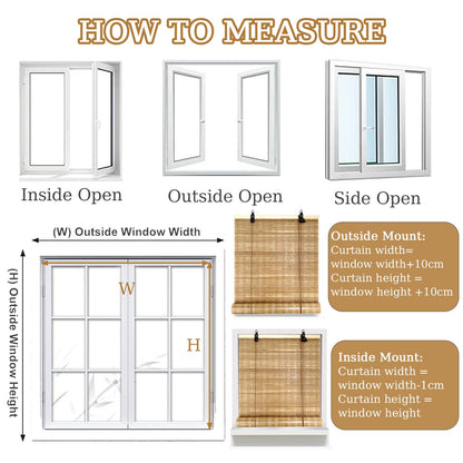 Handwoven Bamboo Blinds for Indoor/Outdoor - Easy to Install, Customised Shades for Patios and Porches - WoodArtSupply