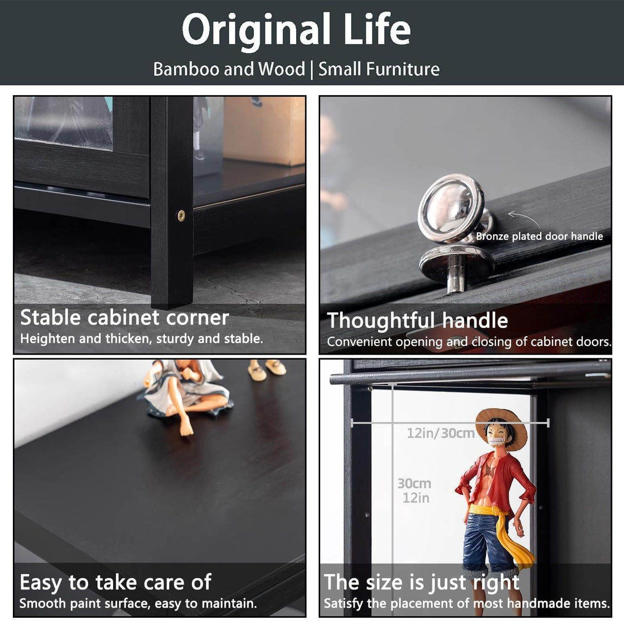 5-Tier Curio Display Cabinet, Storage Shelves with Acrylic Door, Collectibles Toy Organizers Rack & Display Shelf, Display Case for Playroom Bedroom Toddler's Room Kids Bookcase (Black flip door) iusyugh