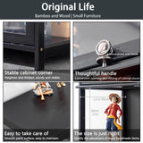 5-Tier Curio Display Cabinet, Storage Shelves with Acrylic Door, Collectibles Toy Organizers Rack & Display Shelf, Display Case for Playroom Bedroom Toddler's Room Kids Bookcase (Black flip door) iusyugh