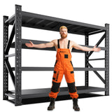 LLIIFFEE 70''W Garage Shelving Heavy Duty, Metal Garage Shelves, 7000LBS Storage Shelves 4 Tier Adjustable Steel Shelving Units, Wide Industrial Shelving Storage Rack for Warehouse, Basement,Black LLIIFFEE