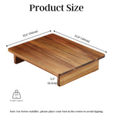 Perfnique Wooden Step Stool, 3.5" One Step Stool for Adults Kids, 200lb. Load Non-Slip Acacia Wood Step Stools for High Beds, One Step Ladder for Bedroom, Kitchen, Bathroom (Natural,3.5in) PERFNIQUE