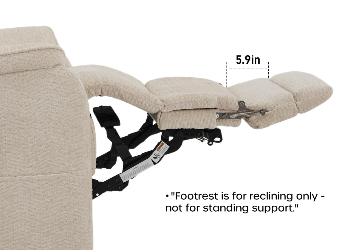 DYNOX 400 LBS Big Tall Man Large-Wide Power Dual Motor Lift Recliners Chairs for Elderly, Lay Flat Lift Chair with Infinite Positions, Heat & Massage, Extended Footrest (9298L,Chenille,Beige) DYNOX