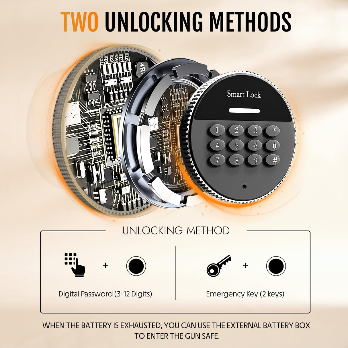 KAER 2 Gun Safe for Rifle and Pistols Electronic Gun Security Cabinet Quick Access Rifle Security Safes Gun Cabinet for Shotguns with Built-in Removable Storage Shelf KAER