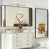 ISTRIPMF Bathroom Mirror Black,55x36 Inch Large Matte Black Bathroom Vanity Mirror,Rectangle Black Metal Framed Mirror for Wall,Anti-Rust,Shatter-Proof (Horizontal/Vertical) ISTRIPMF