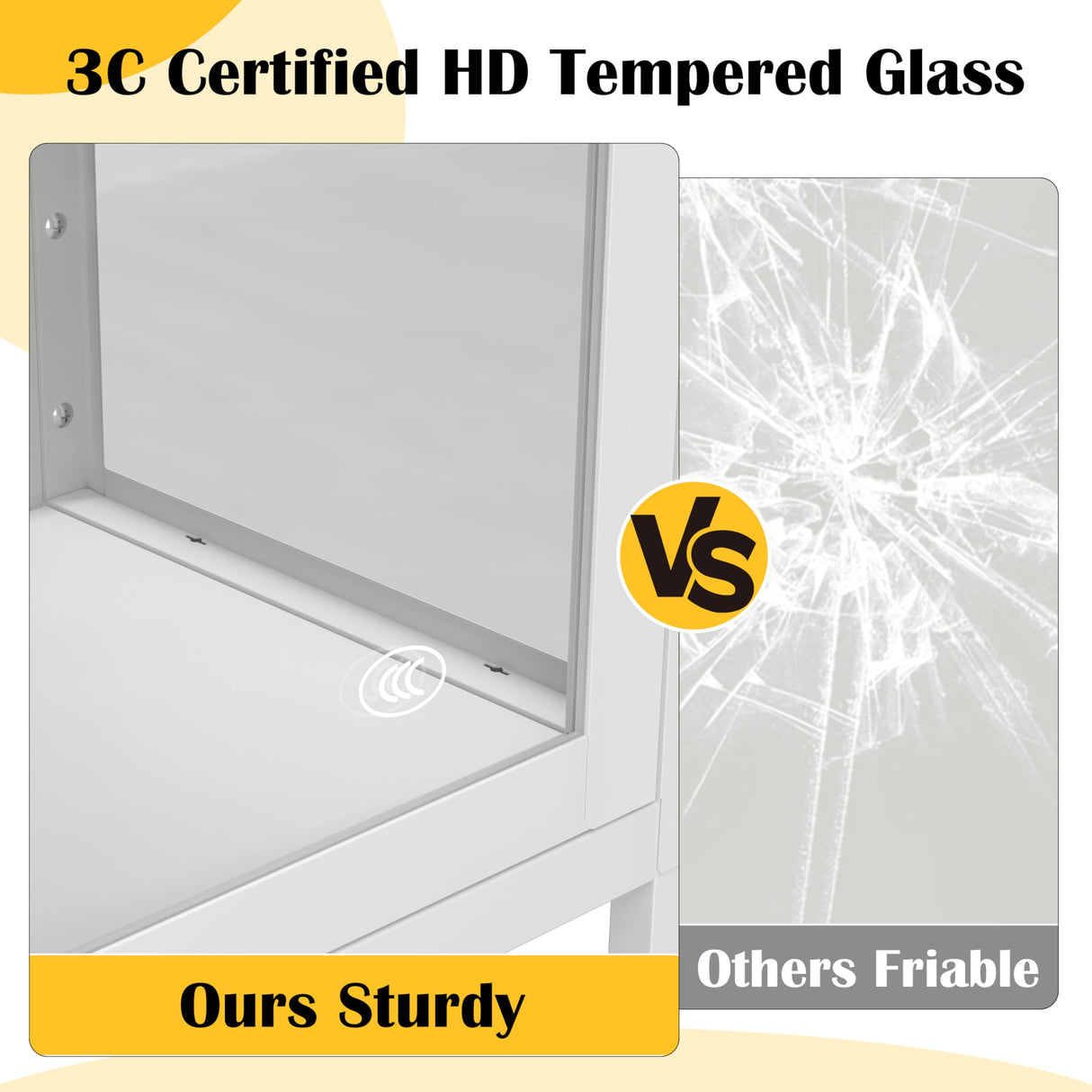 SteeLoong Glass Display Cabinet with 3 Lights,66”Metal White Display Cabinet with Glass Doors and 3 Adjustable Shelves,Curio Display Case for Livingroom SteeLoong