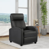 FDW Recliner Chair Home Theater Seating Reclining Sofa Push Back Recliner with Lumbar Support and Leather Padded Seat Backrest for Living Room (Black) FDW