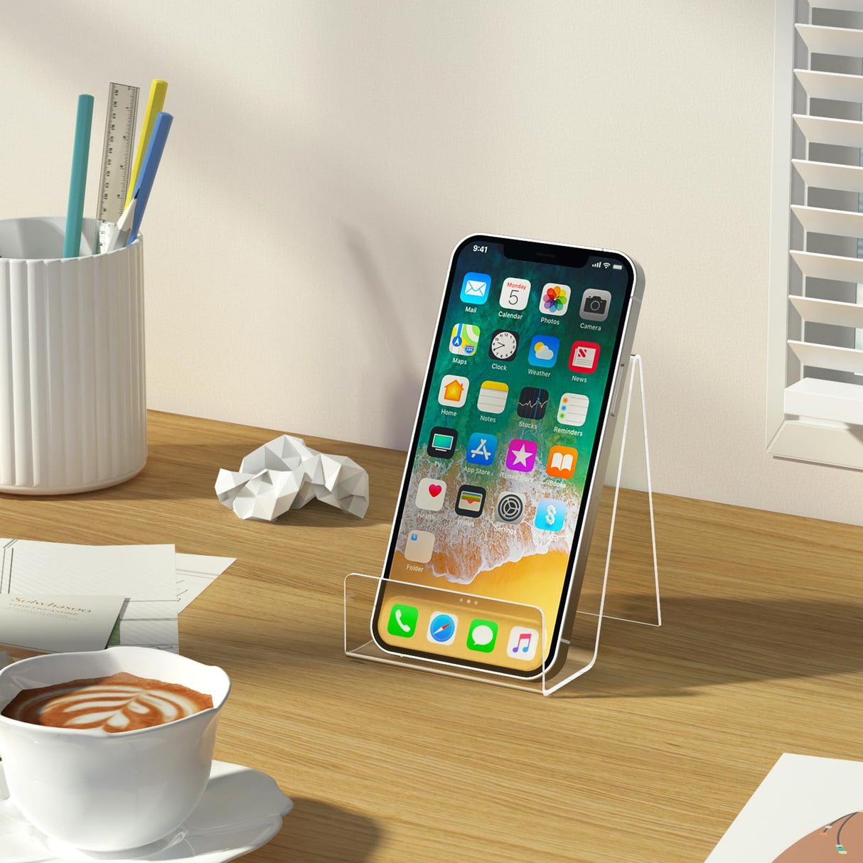 6 Pack Acrylic Book Stand, Clear Easel Stand for Display, Book Display Holder, Display Stand for Album, CD, Magazine, Postcard, Picture, Plate, Artworks, Phone, Tablet Aredpoook