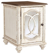 Signature Design by Ashley - Realyn Chairside End Table, White/Brown Wood Signature Design by Ashley