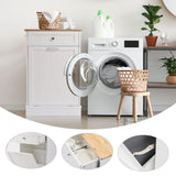 Spurgehom 13 Gallons Tilt Out Trash Cabinet Kitchen Waste Bins Free Standing Laundry Hamper Recycling Cabinet Trash Can Holder with Hideaway Drawer Pet Proof Trash Can for Living Room, White Spurgehom