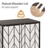 WOWLIVE Laundry Basket with Wheels, Heavy Duty Laundry Hamper with Wood Lid, Clothes Hamper with Divided Removable Liner Bag, Large Capacity Iron-Made Laundry Sorter Laundry Room Organization (Beige) WOWLIVE