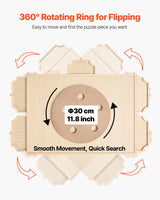 VEVOR 1000 Piece Rotating Puzzle Board with 5 Drawers and Cover, 29x21 in Portable Wooden Table, Jigsaw Puzzle Accessories for Adults, Puzzles Organizer Storage System, Birthday Gift for Mom VEVOR