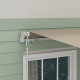 Outsunny 13' x 8' Retractable Awning, Patio Awnings, Sunshade Shelter w/Manual Crank Handle, UV & Water-Resistant Fabric and Aluminum Frame for Deck, Balcony, Yard, Beige Outsunny