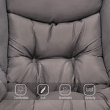 Welnow Lazy Chair with Ottoman, Modern Lounge Accent Chair with Armrests and a Side Pocket, Leisure Upholstered Sofa Chair Reading Chair with Footrest for Small Space, Corner Chair, Dark Grey Welnow