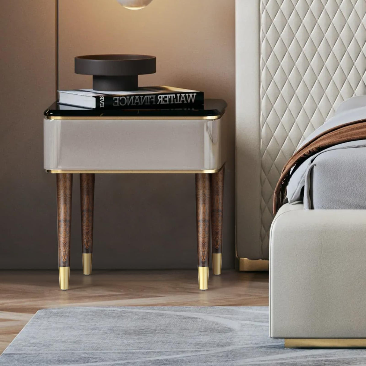 ALAMHI Wood Furniture Legs 16 inch - Coffee Table Legs - Mid Century Feet Replacement for Legs for Table - Coffee Table, Desk, Chair, Dresser, Ottoman, Cabinet, bench legs, Etc. Brown ALAMHI