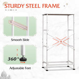 WLIVE Nightstand with 3 Drawers, Fabric Dresser, Organizer Unit, Storage Dresser for Bedroom, Hallway, Entryway, Closets, Sturdy Steel Frame, Wood Top, Easy Pull Handle, White WLIVE