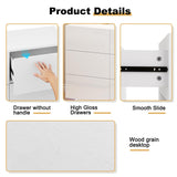 Anbuy LED 9 Drawer Dresser, White Modern Dressers with High Gloss Drawers Dual Chest of Drawers Dresser with Lights for Bedroom (White) Anbuy